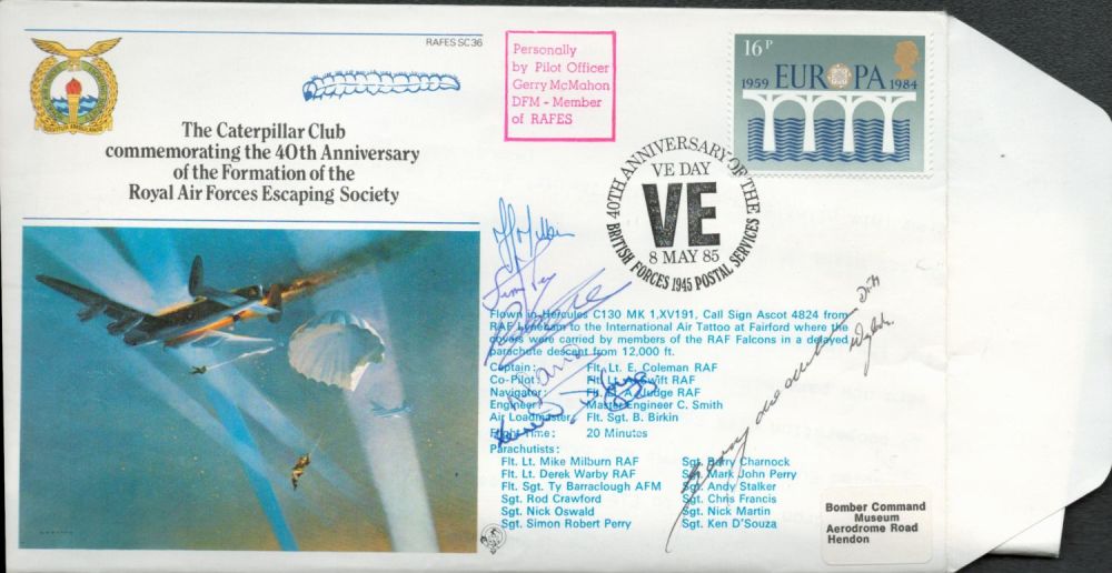 Lot 219: WW2 Multi Signed the Caterpillar Club Commemorating the...