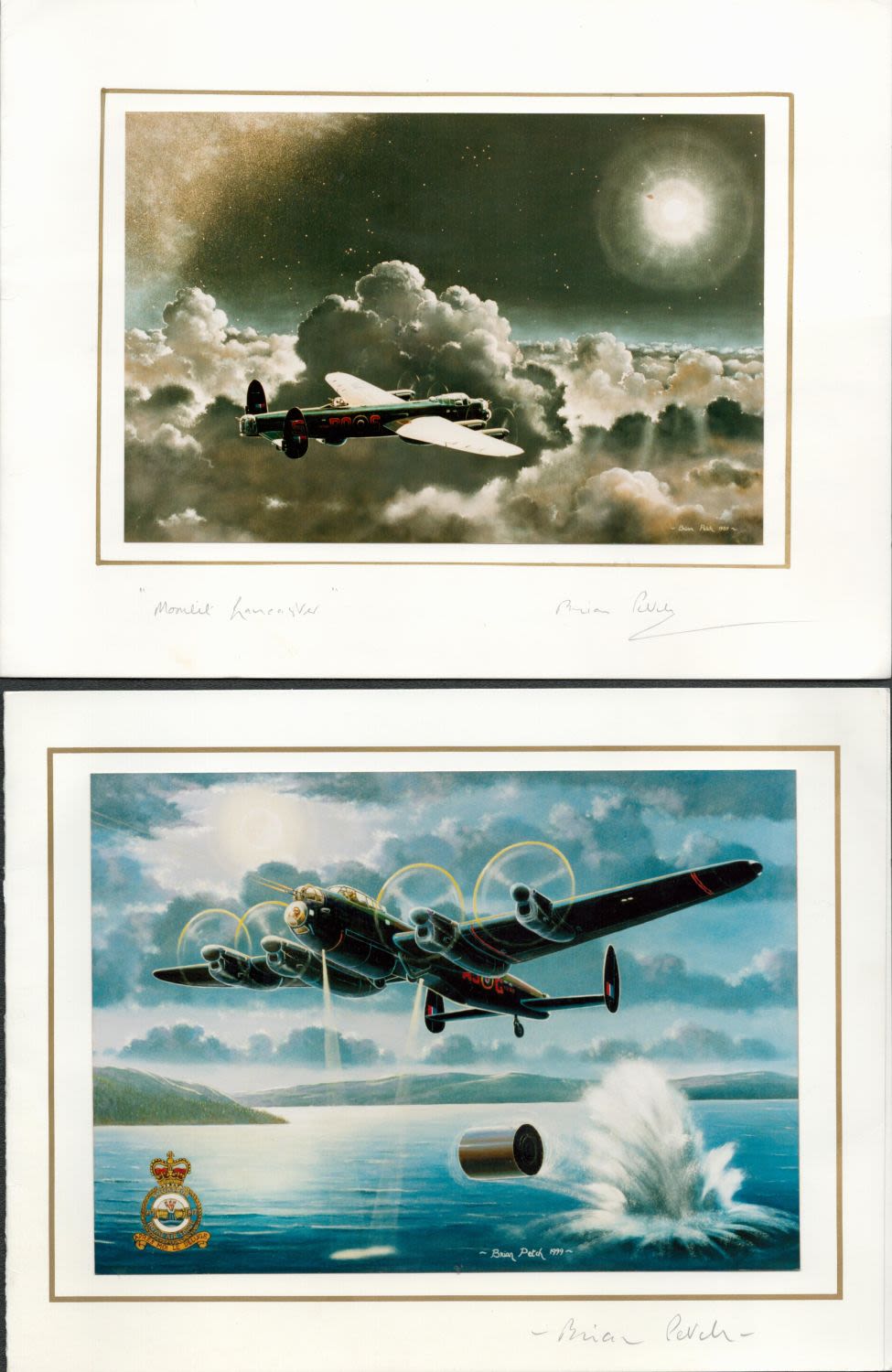 Lot 220: Aviation Artist Brian Pech Signed 2 Cards with...