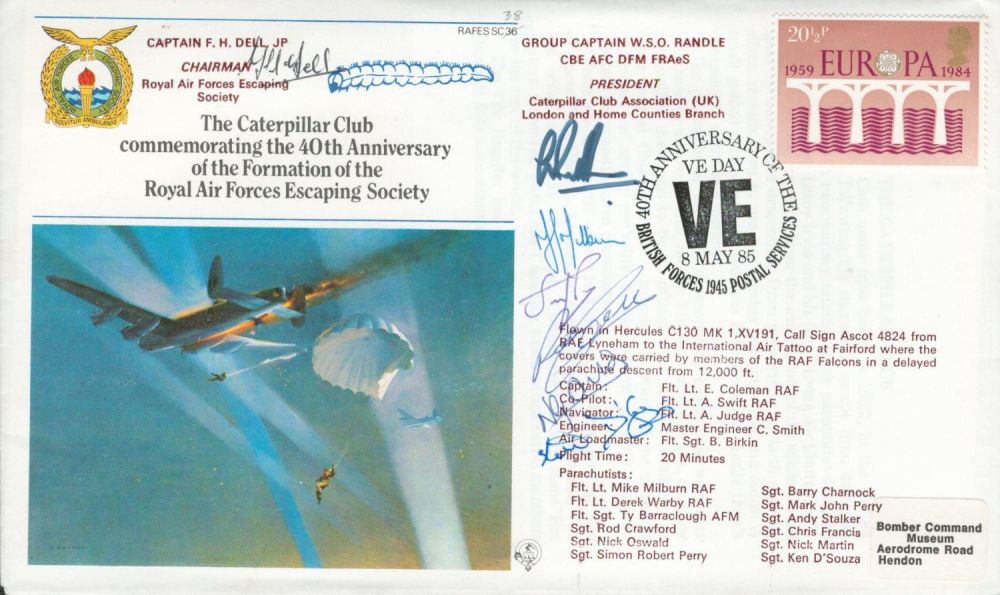 Lot 224: WW2 Multi Signed the Caterpillar Club Commemorating the...