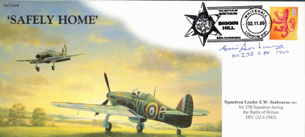 Lot 239: WW2 Sqn Ldr Eric Seabourne DFC Signed JS(CC)65...