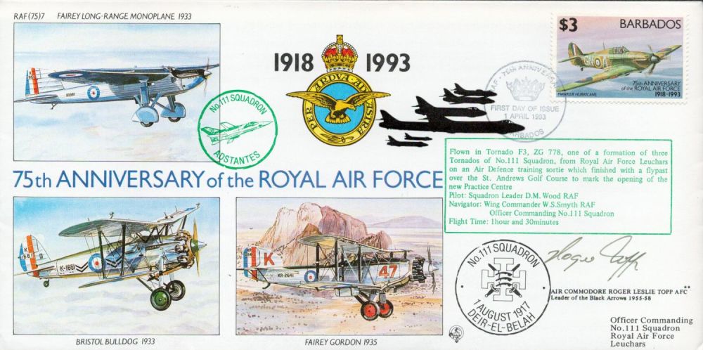 Lot 275: WW2 Air Commodore Roger Topp AFC Signed 75th...