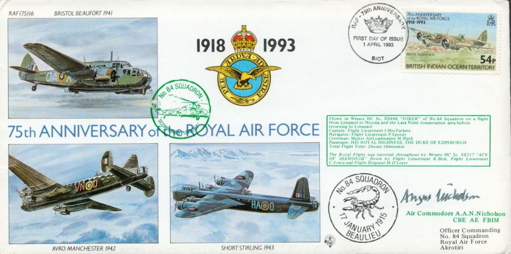Lot 276: WW2 Air Commodore Angus Nicholson Signed 75th Anniversary...