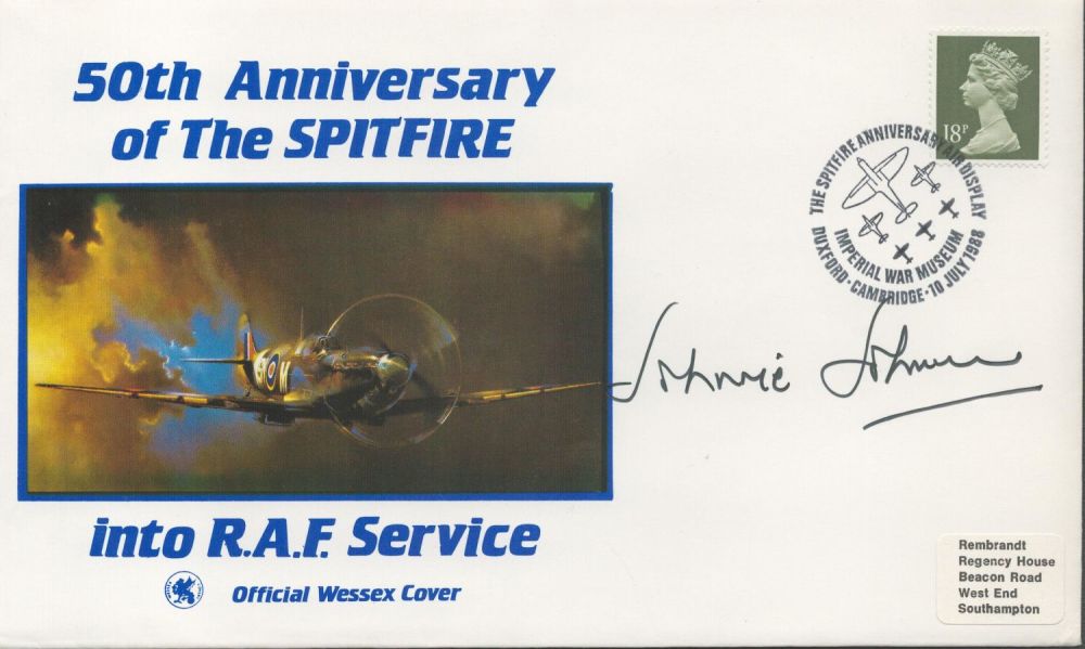 Lot 310: WW2 RAF AVM Johnnie Johnson Signed 50th Anniversary...
