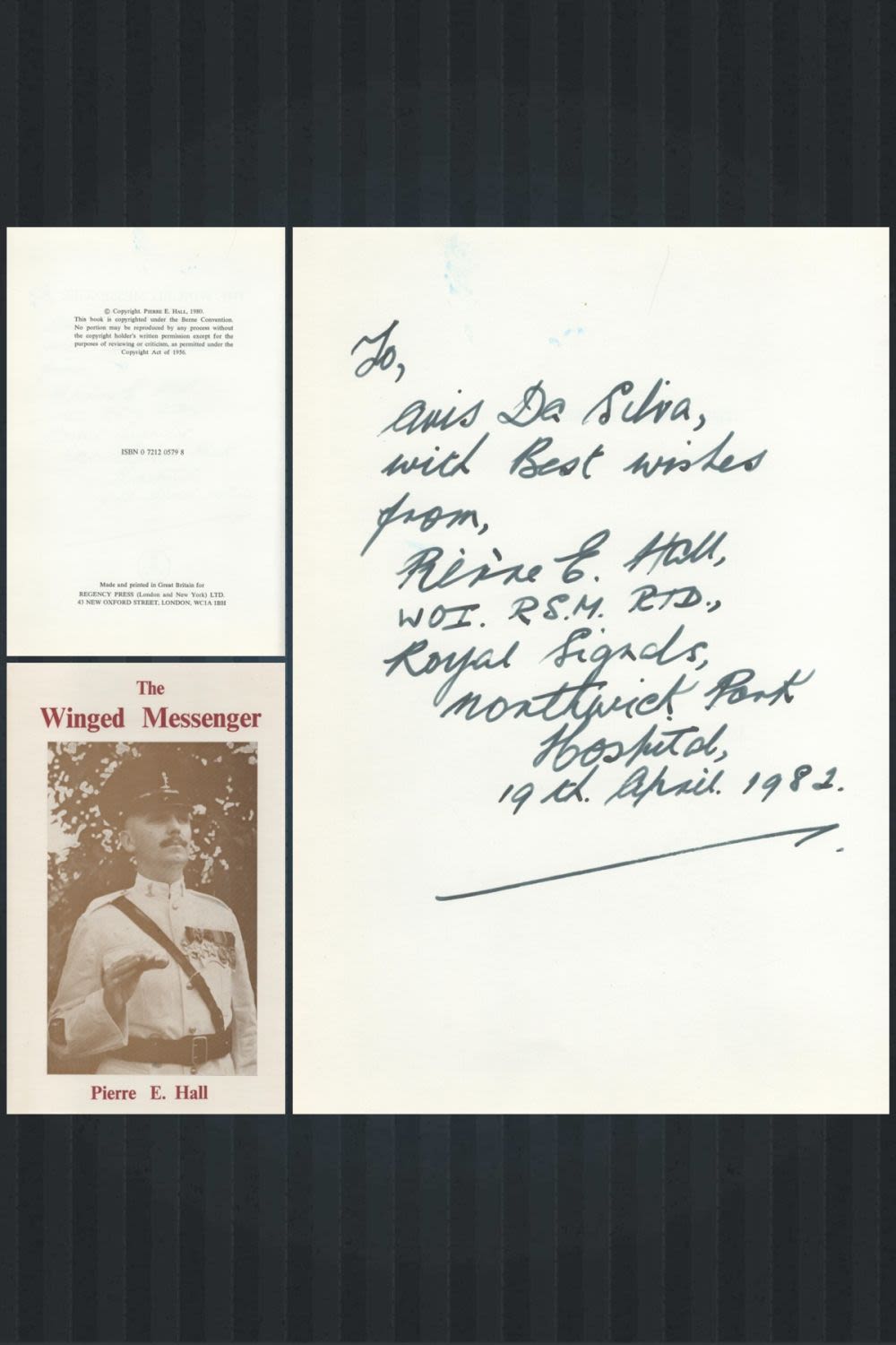 Lot 324: Sgt Pierre E Hall Signed Hardback Book Titled...