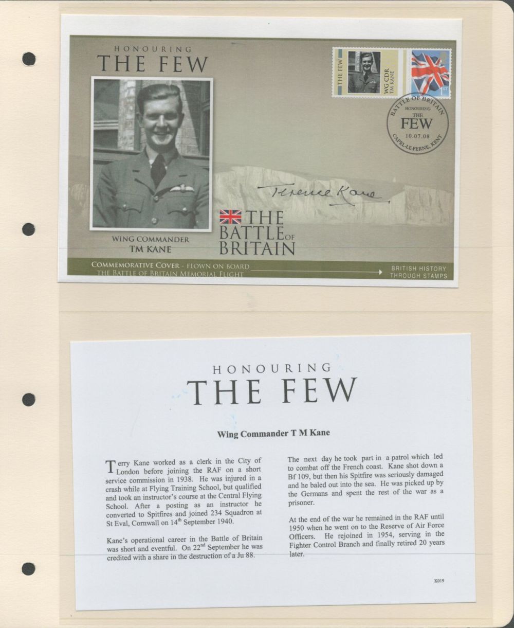 Lot 343: Wg Cdr Terence Kane Signed Battle of Britain...