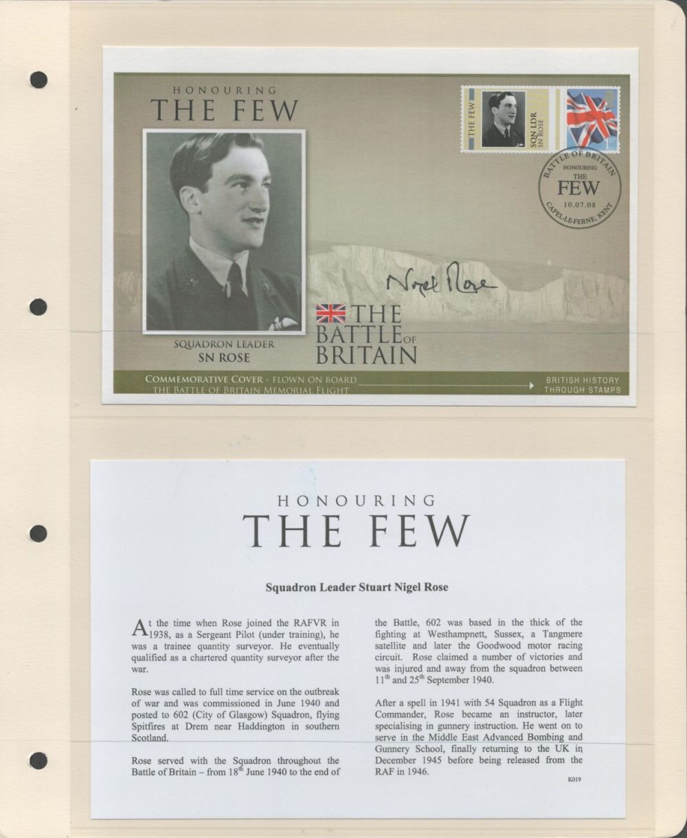 Lot 346: Sqn Ldr Nigel Rose Signed Battle of Britain...