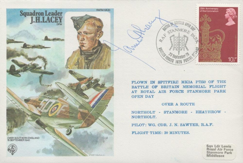 Lot 349: WW2 Sqn Ldr James Lacey Signed Personal Flown...