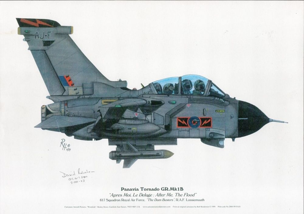 Lot 409: David Robertson OC 617 Sqdn Signed Panavia Tornado...