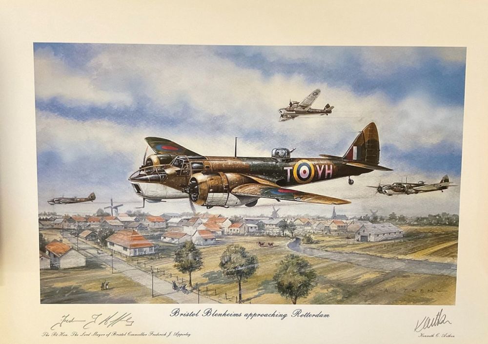 Lot 510: Kenneth Aitken Signed WW2 23x16 Colour Print Titled...