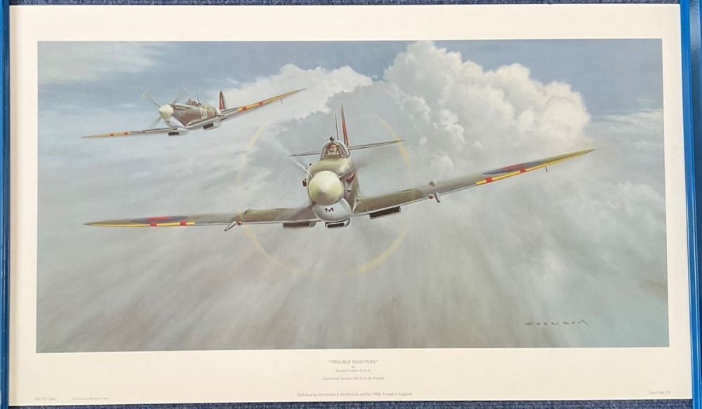 Lot 521: Gerald Coulson 27X15 Colour Print Titled 'Trouble Shooters'....