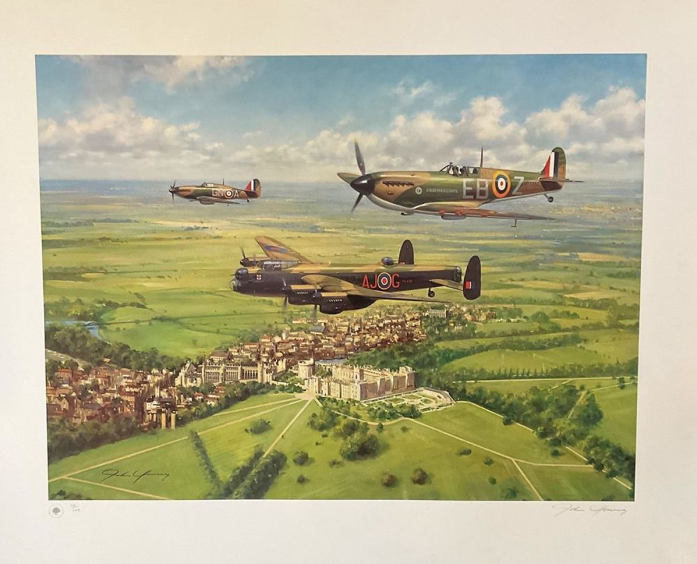 Lot 527: John Young Handsigned WW2 20x24 Colour Print Titled...