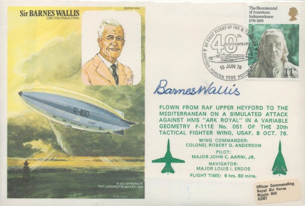 Lot 530: Barnes Wallis Dambuster bomb inventor signed on his...