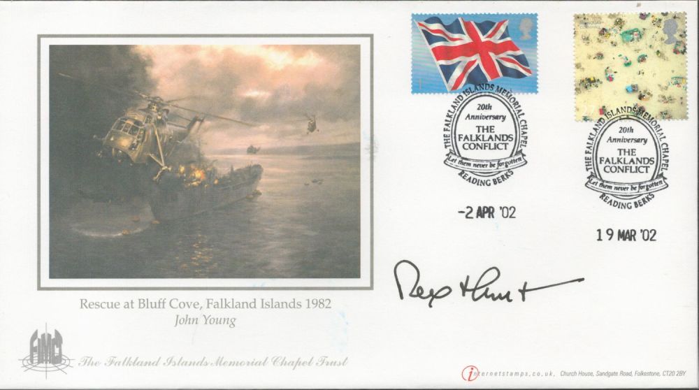 Lot 531: Falklands War Sir Rex Hunt signed Internetstamps 2002...