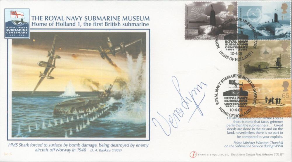 Lot 554: Vera Lynn signed 2001 Internet Stamps Submarine FDC....