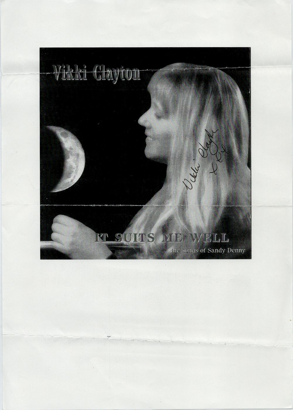 Lot 163: Vikki Clayton signed A4 photocopied photo. Good condition....