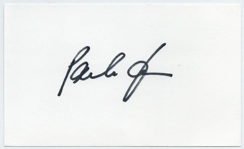 Lot 169: Paul Hans signed 5x3inch white card. Good condition....