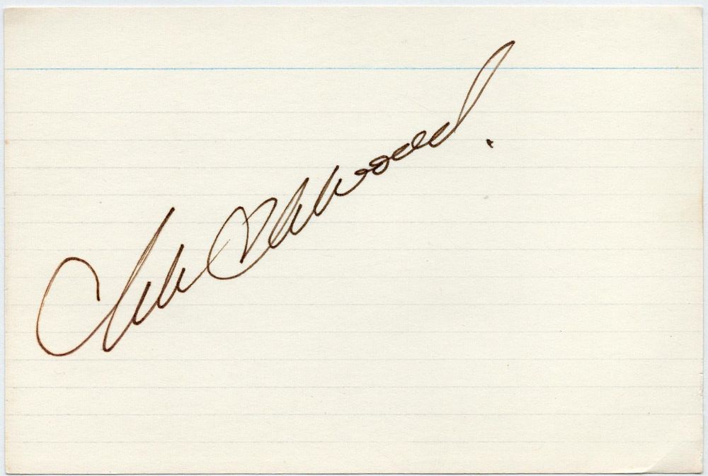 Lot 185: Mike Hailwood signed 6x4inch index card. Good condition....