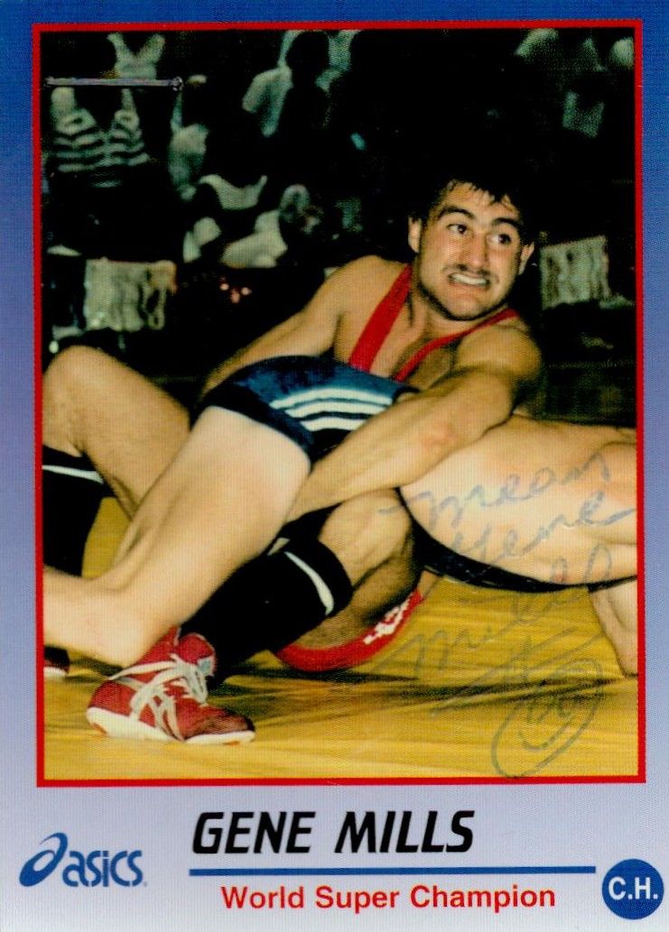 Lot 187: Gene Mills signed 4x2nch promo card. Good condition....