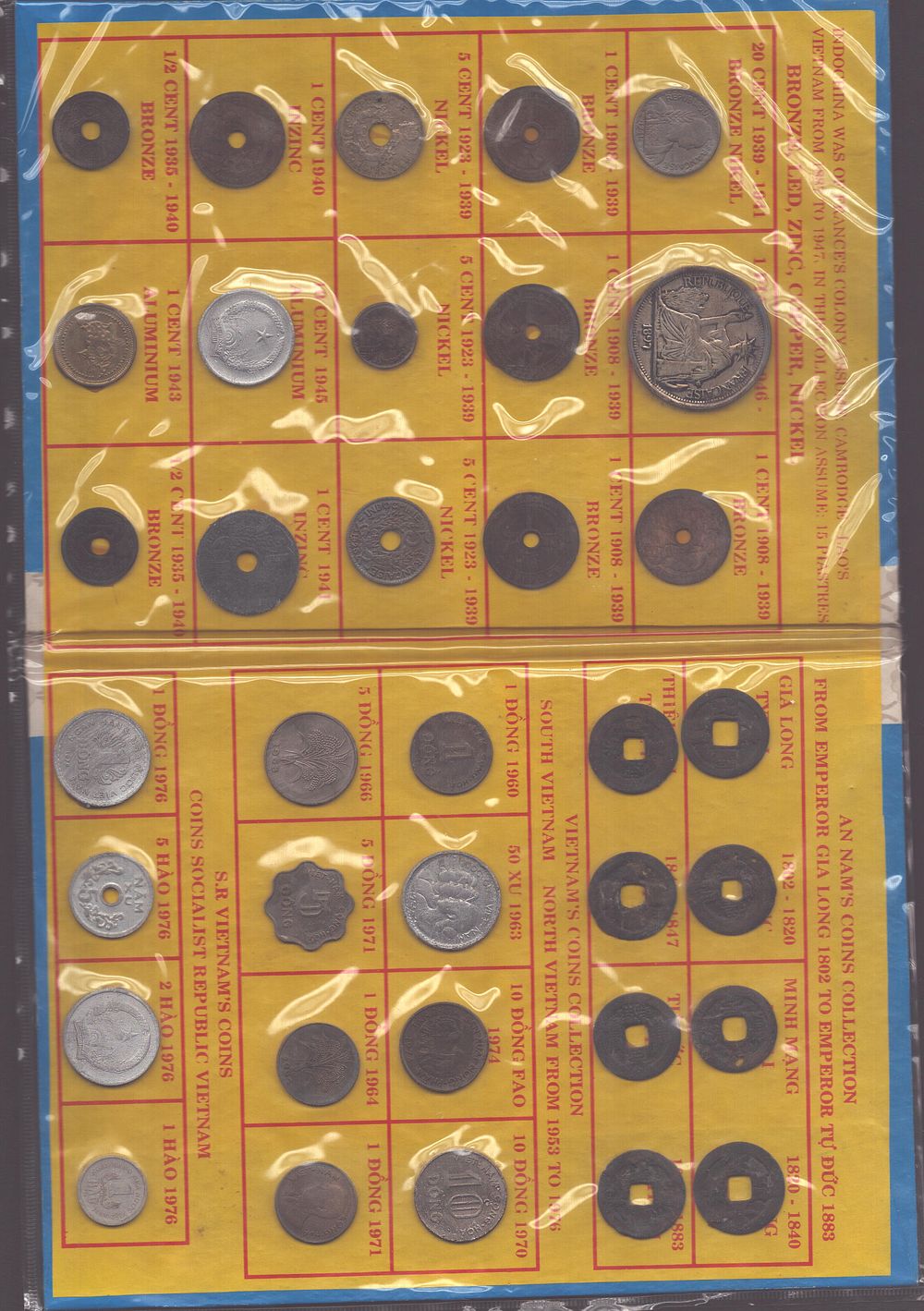 Lot 194: Indochine-Annam Vietnam coin collection in album. Good condition....