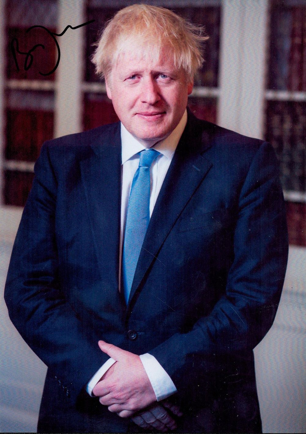 Lot 197: Boris Johnson signed 7x5inch colour photo. Good condition....