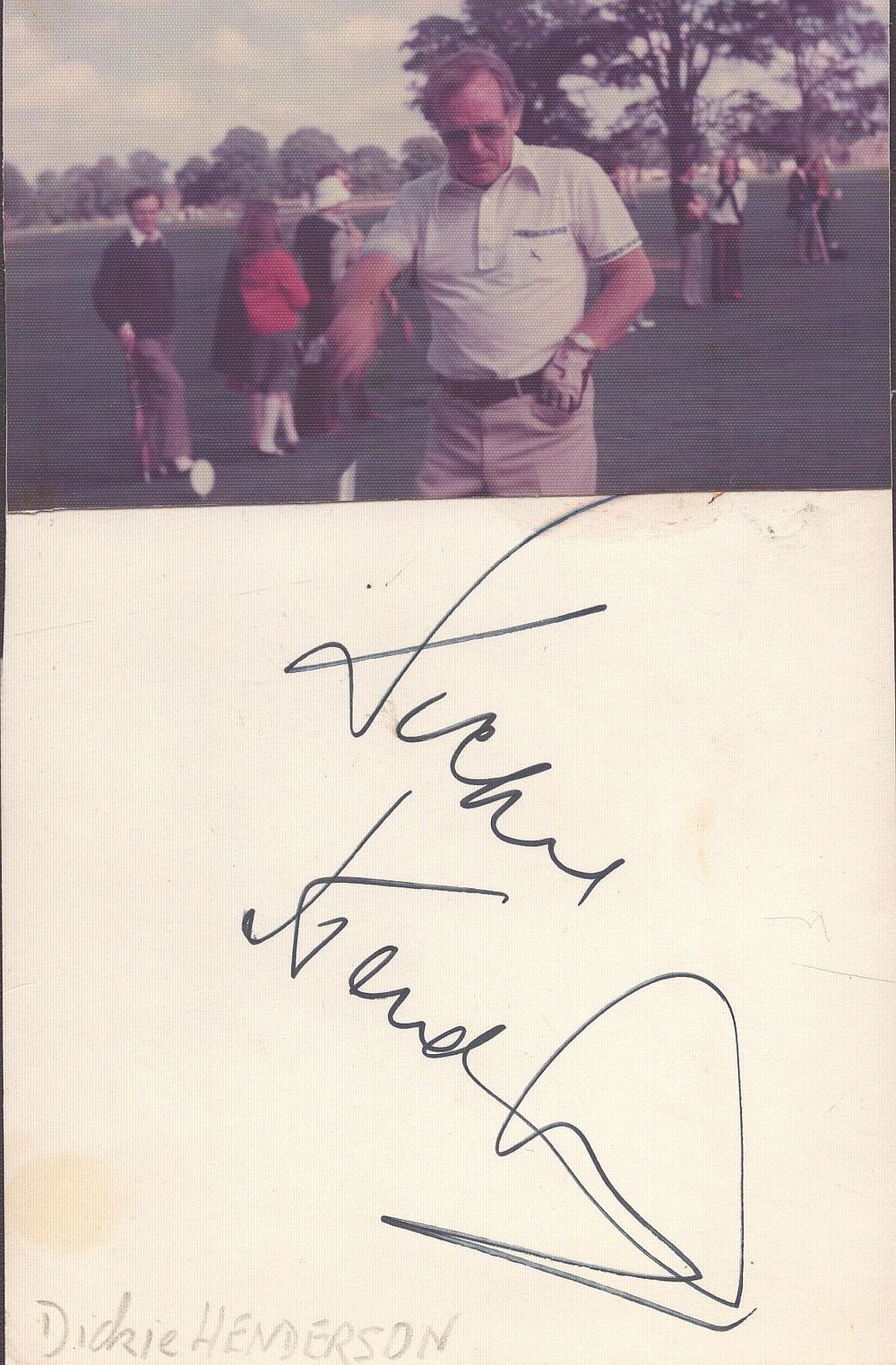 Lot 209: Dickie Henderson signed 6x4inch white card. Good condition....