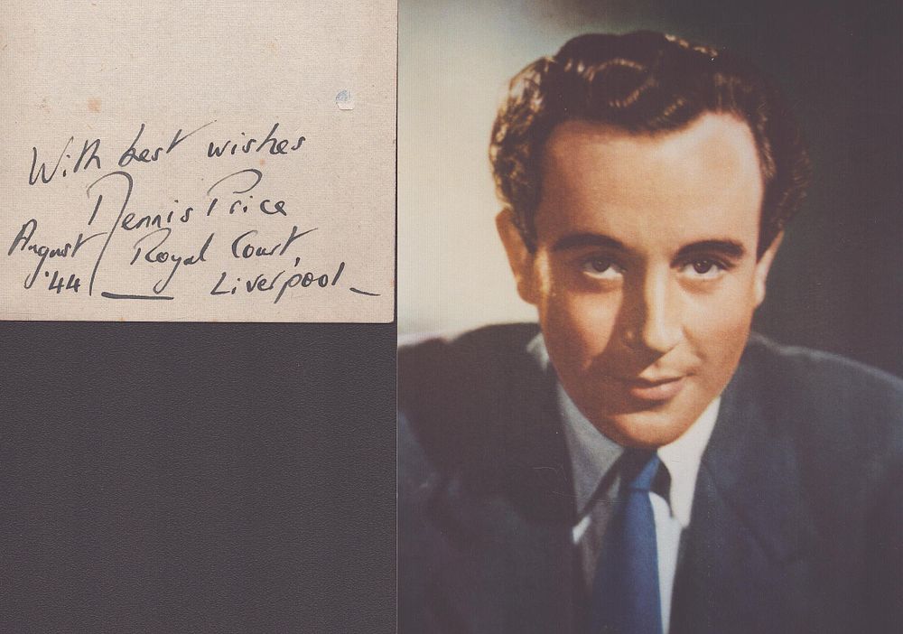 Lot 214: Dennis Price signature piece with unsigned 6x4inch colour...