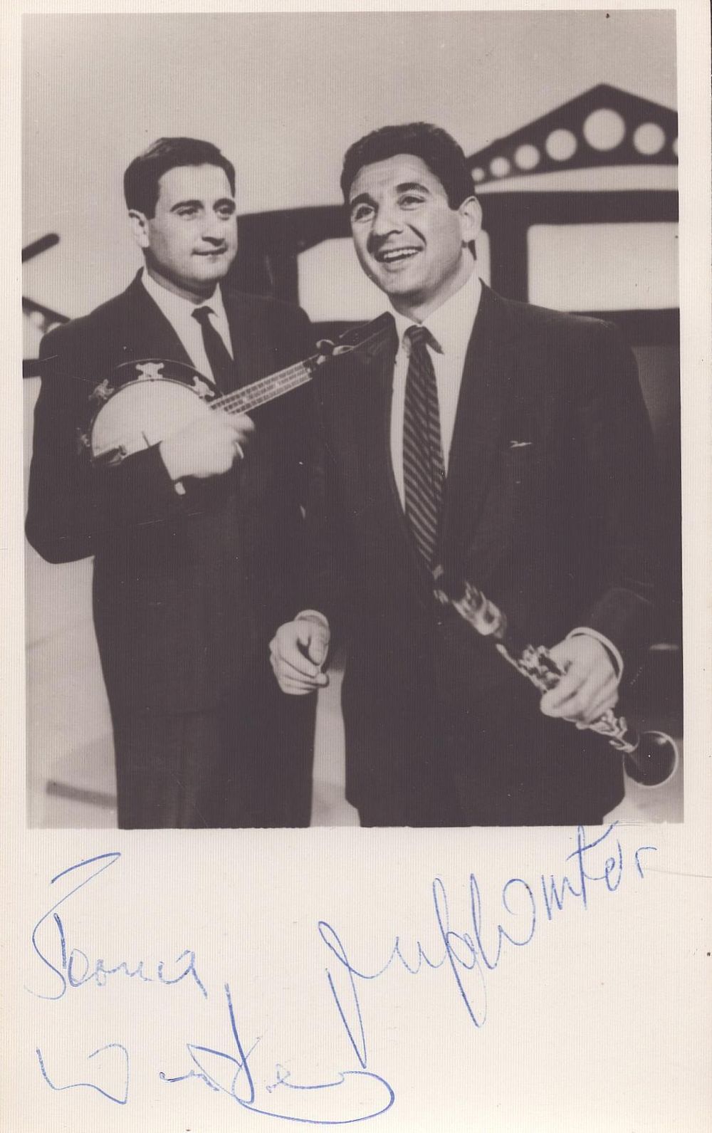 Lot 217: Bernie and Mike Winters signed 6x4inch black and...