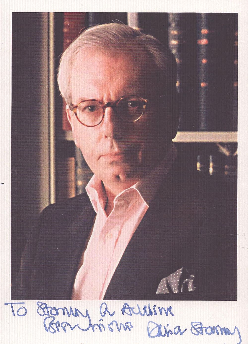 Lot 240: David Starkey signed 6x4inch colour photo. Dedicated. Good...