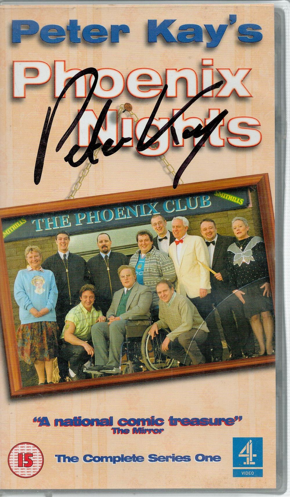 Lot 244: Peter Kay signed video sleeve of Phoenix Nights....