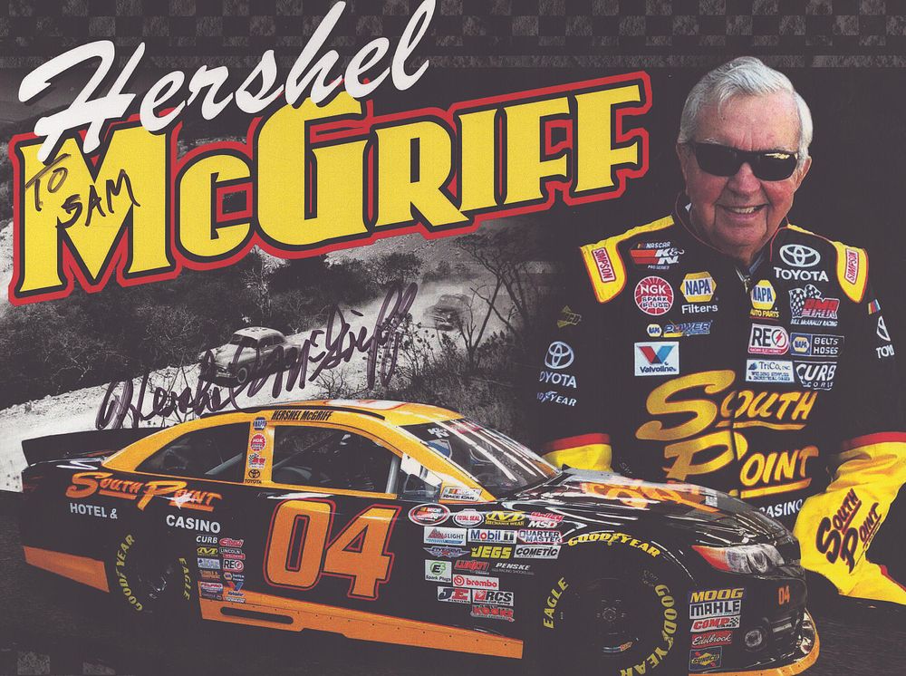Lot 692: Nascar Hershel McGriff signed 10x8inch colour promo photo....