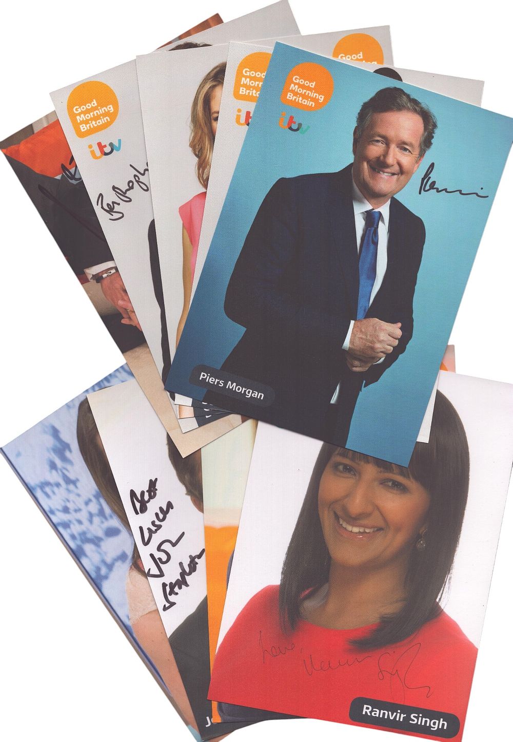 Lot 710: Good Morning Britain 9 signed promo photos including...