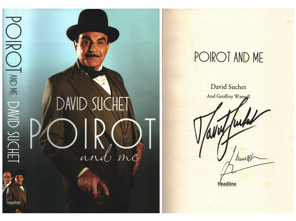 Lot 154: David Suchet signed hardback book titled Poirot and...