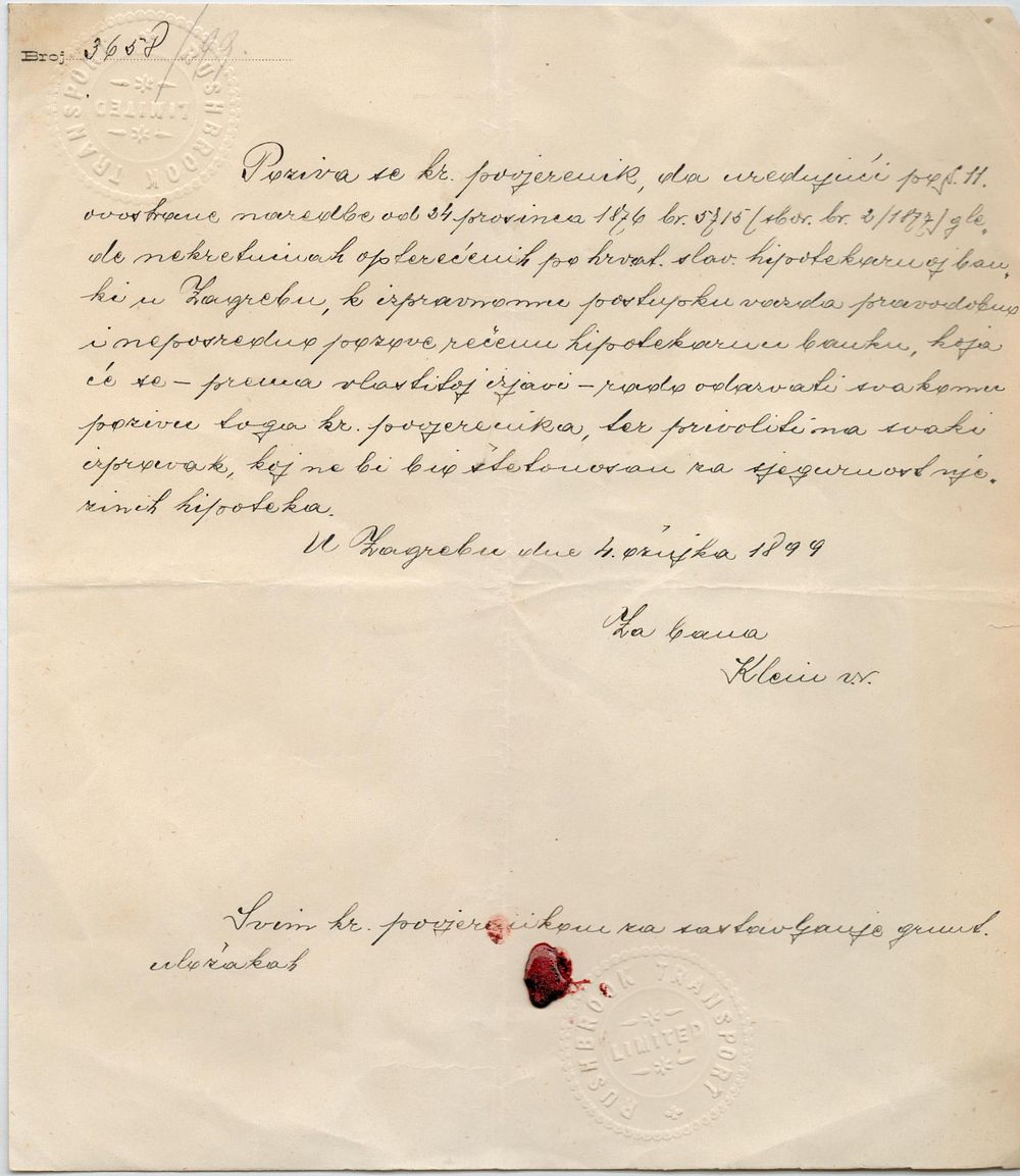 Lot 186: 1899 Historical document dated August 14th 1989 from...