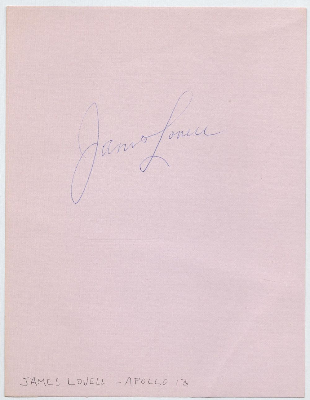 Lot 199: James Arthur Lovell Jr signature piece. James Arthur...