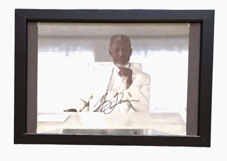 Lot 205: Morgan Freeman signed 13x10inch overall framed and mounted...