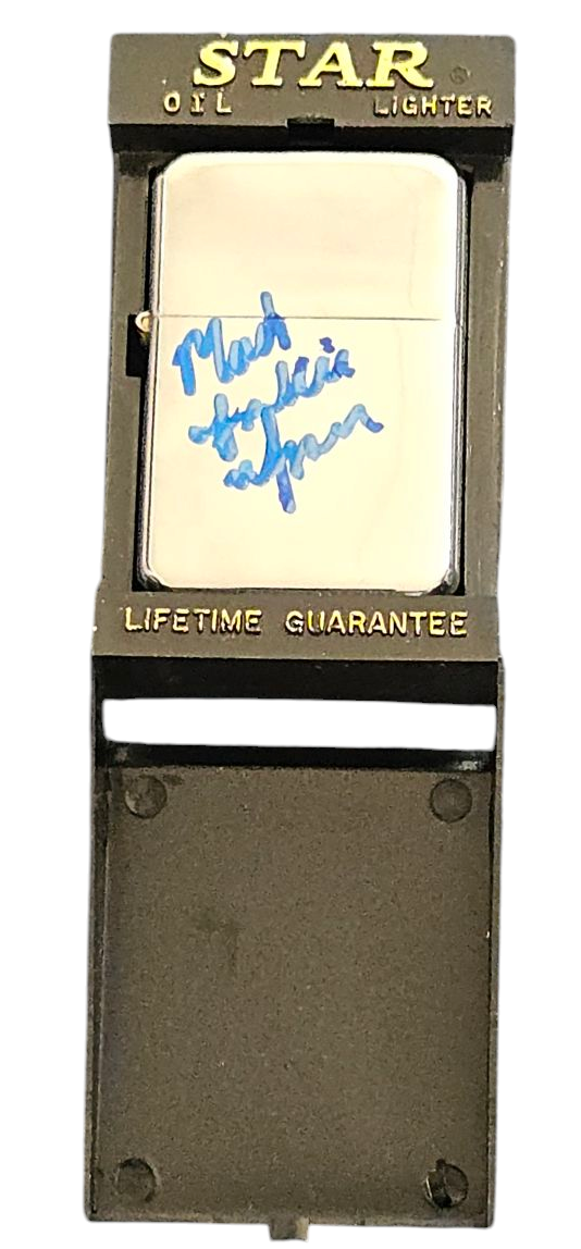 Lot 225: Frankie Fraser signed Star Oil Lighter in a...