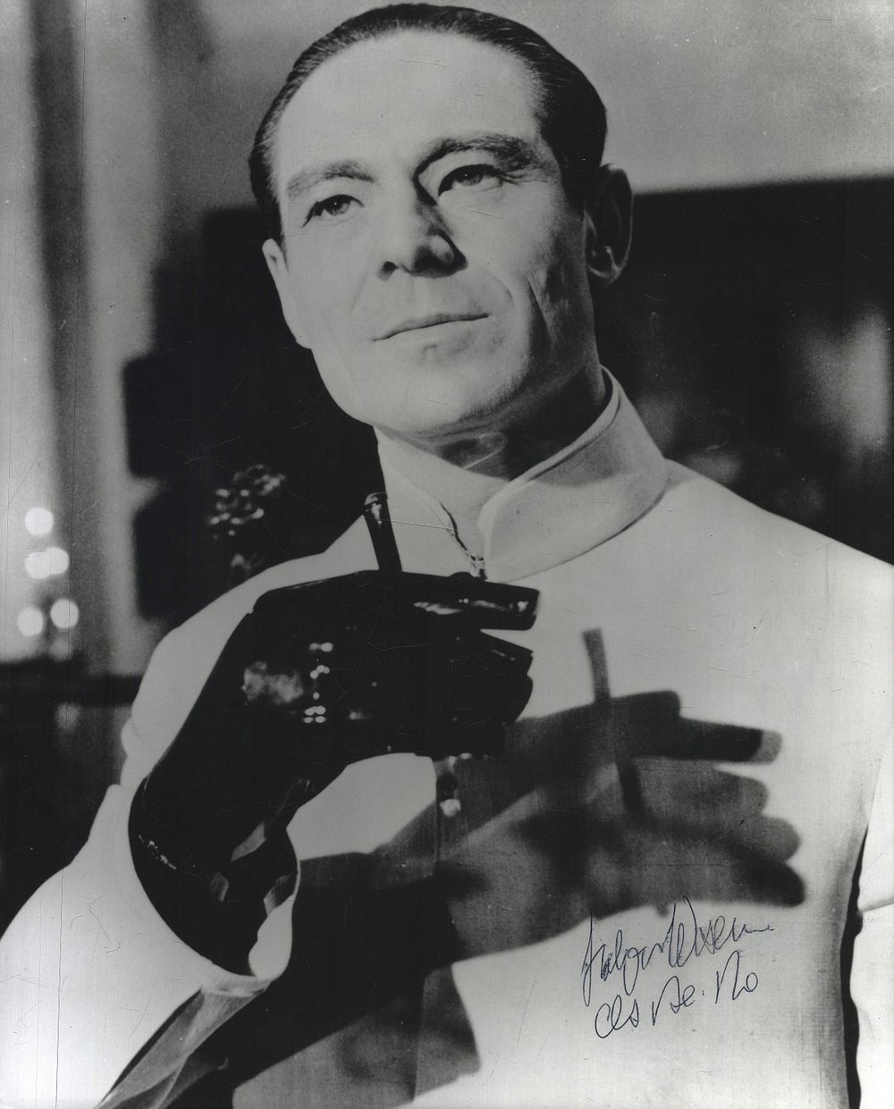 Lot 252: Joseph Wiseman signed James Bond Dr No 10x8inch...