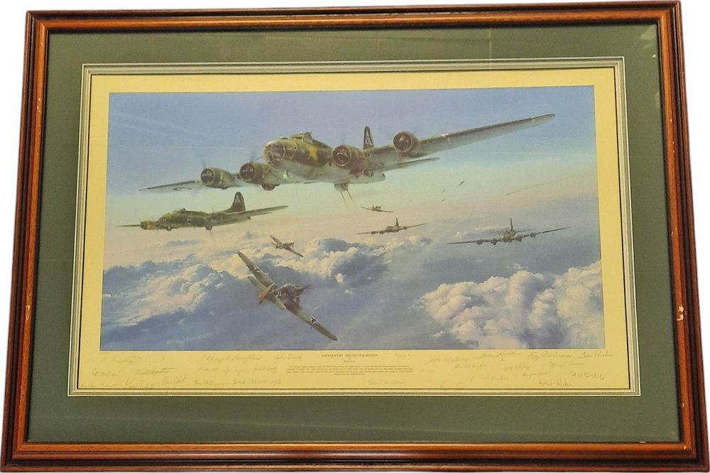 Lot 272: WW2 Print titled Schweinfurt - The Second Mission...