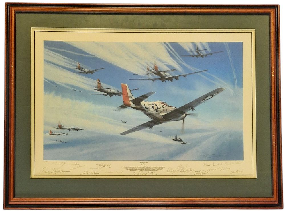 Lot 274: WW2 Print titled Jet Hunters by Robert Taylor....