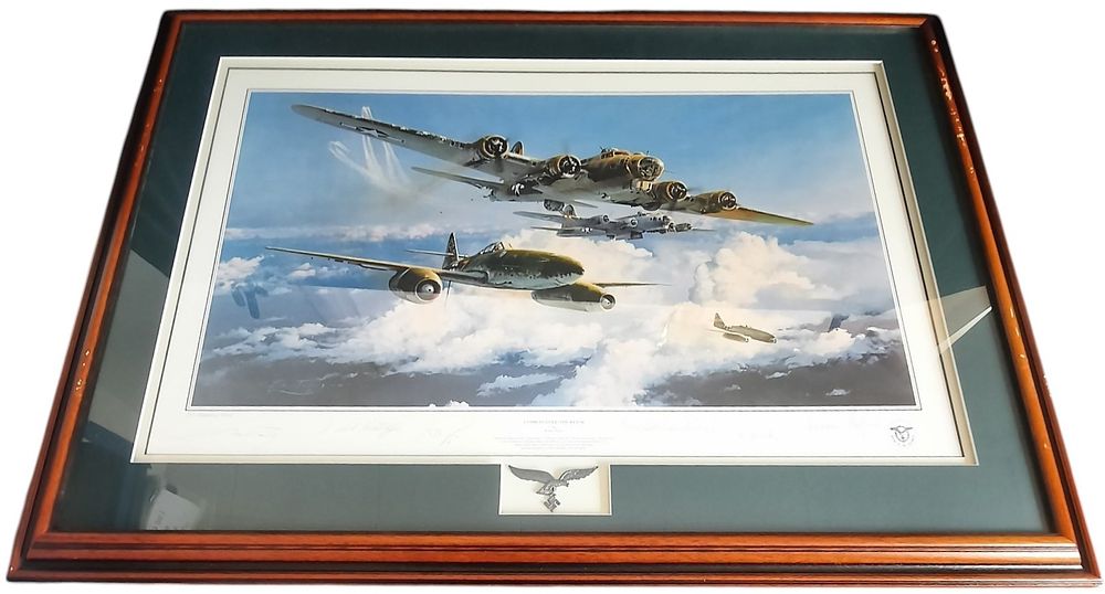 Lot 284: Combat Over the Reich WWII multi signed print...