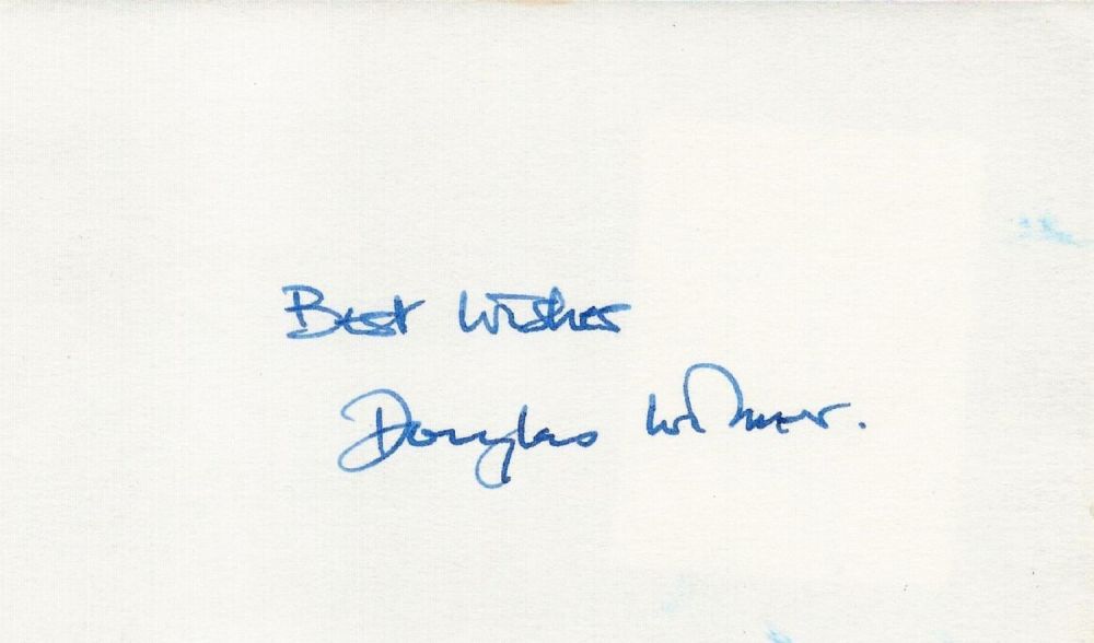 Lot 130: Actor, Douglas Wilmer signed 3x5 white card. Jim...