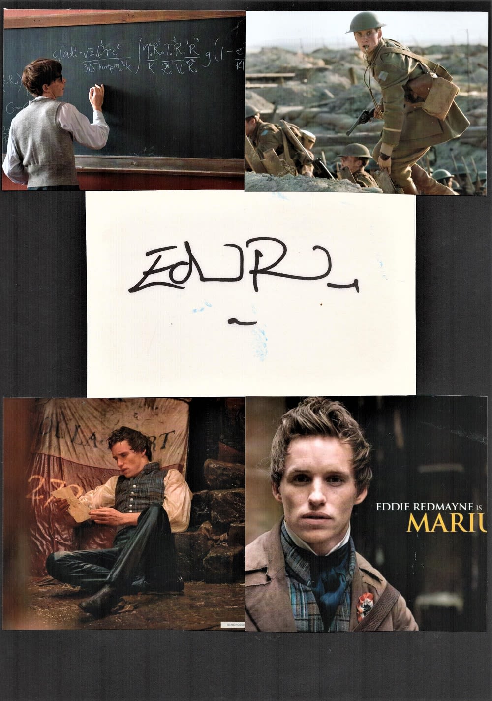 Lot 189: Actor, Eddie Redmayne signature piece featuring a signed...