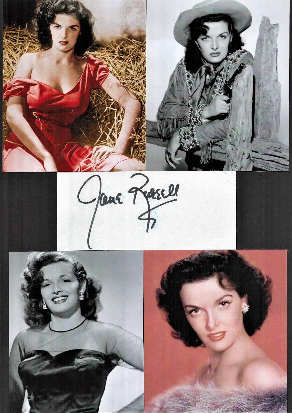 Lot 191: Actor, Jane Russell signature piece featuring a signed...