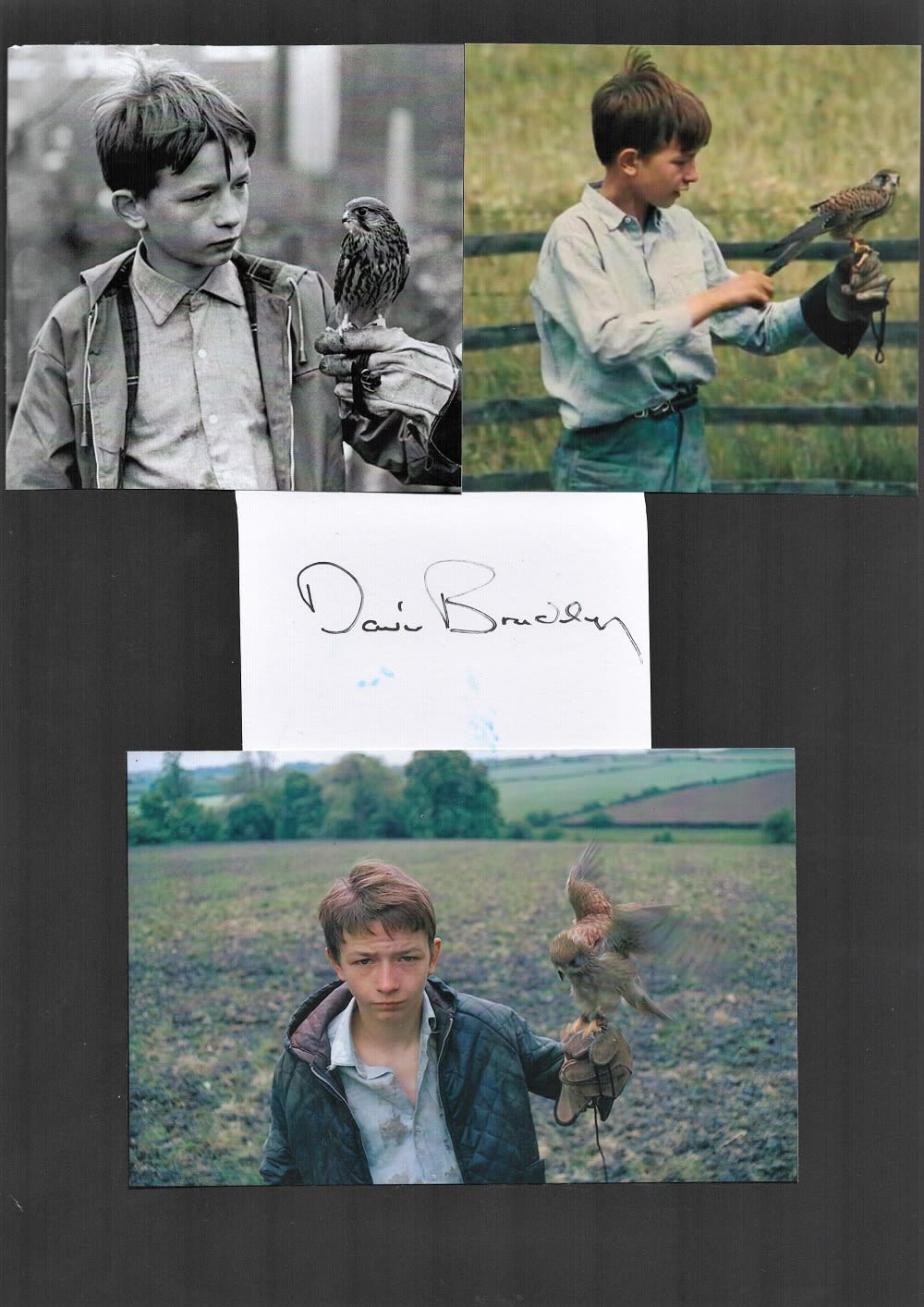 Lot 197: Actor, David Bradley, Kes signature piece featuring a...