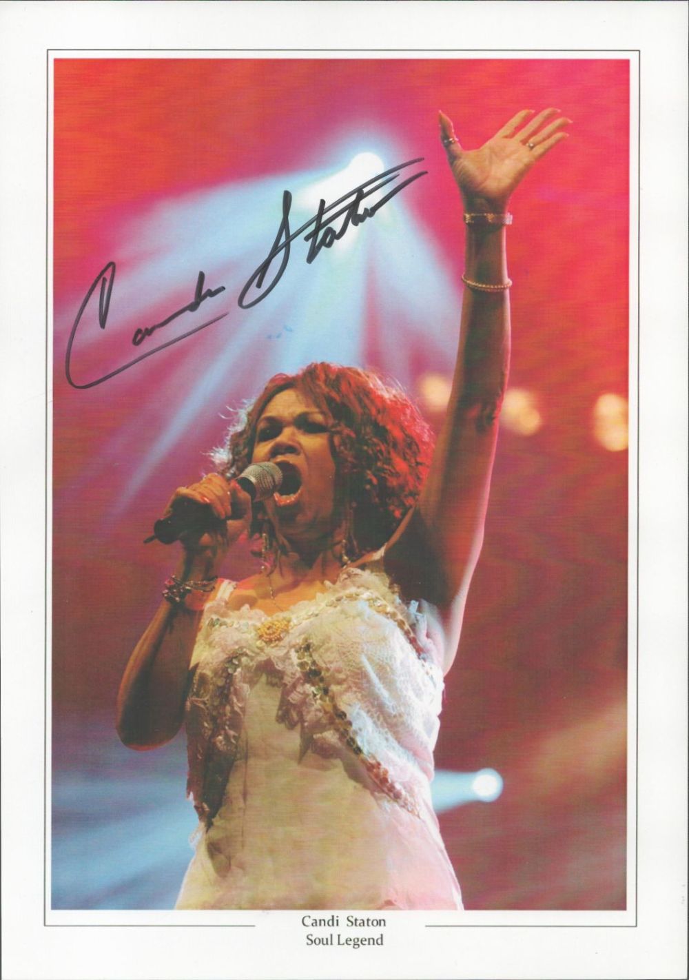 Lot 234: Singer, Candi Staton signed 12x8 colour promo photograph....