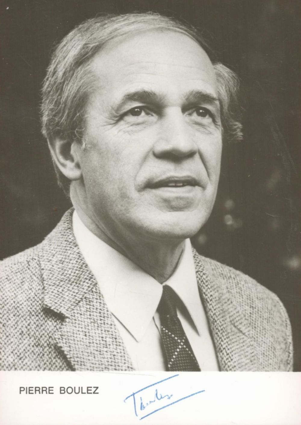 Lot 248: Composer, Pierre Boulez signed 6x4 black and white...