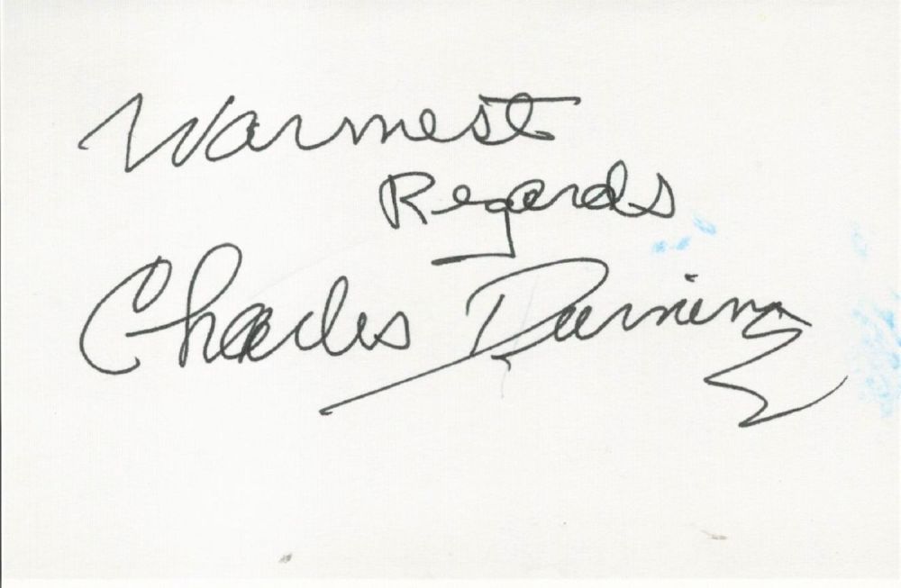 Lot 259: Actor, Charles Durning signed 5x3 white card signed...