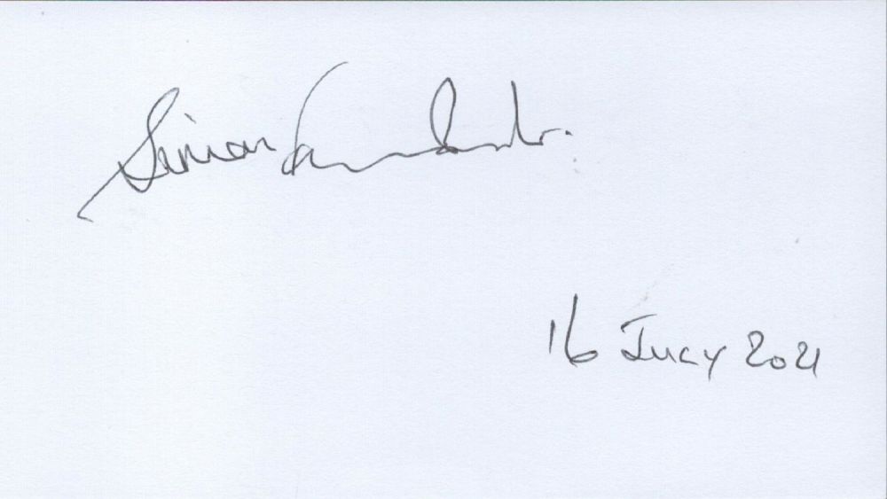 Lot 264: Doctor Who Actor, Simon Fisher Becker signed 5x3...