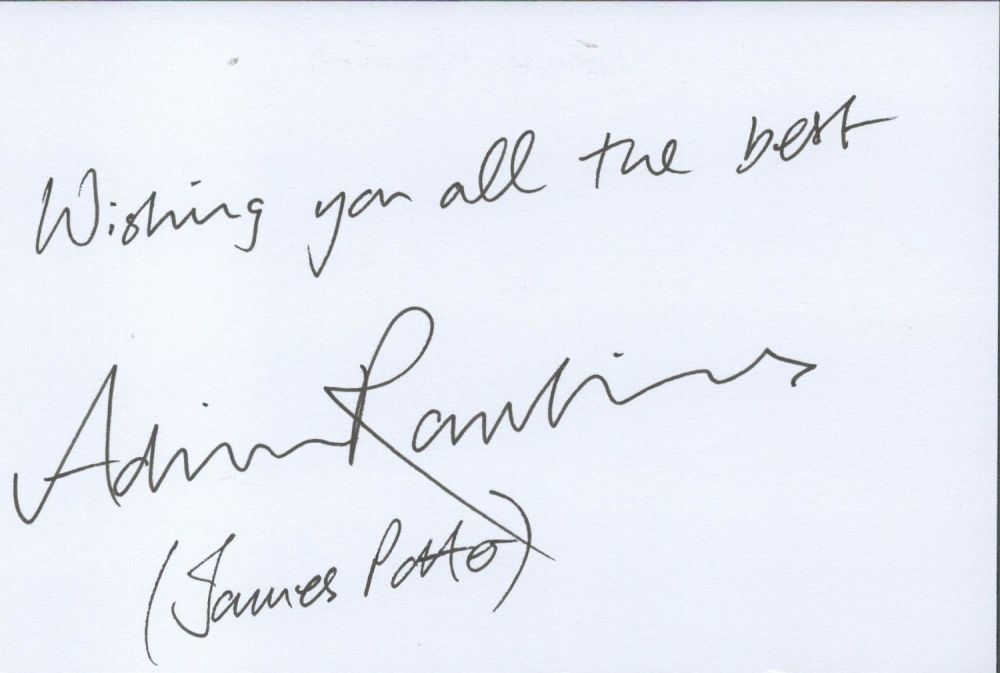 Lot 274: Actor, Adrian Rawlins 6x4 white card nicely signed...