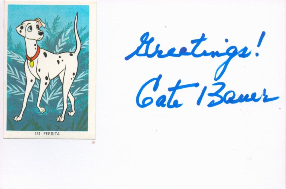 Lot 284: 101 Dalmatians Actor, Cate Bauer signed 6x4 white...